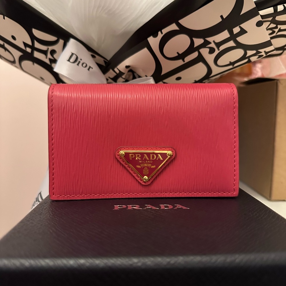 Prada Pink Saffiano Leather Wallet